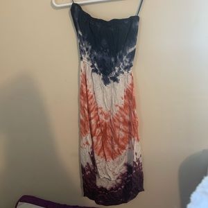 Strapless Tie-Dye Dress